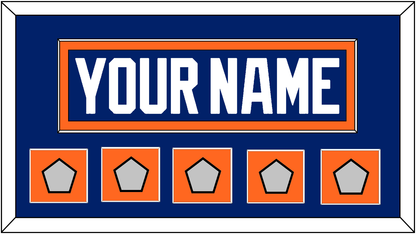 Edmonton Nameplate & 5 Stanley Cup Champions Patches - Road Blue (1981-1994) - Essential Tier 2
