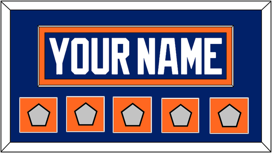 Edmonton Nameplate & 5 Stanley Cup Champions Patches - Road Blue (1981-1994) - Essential Tier 2