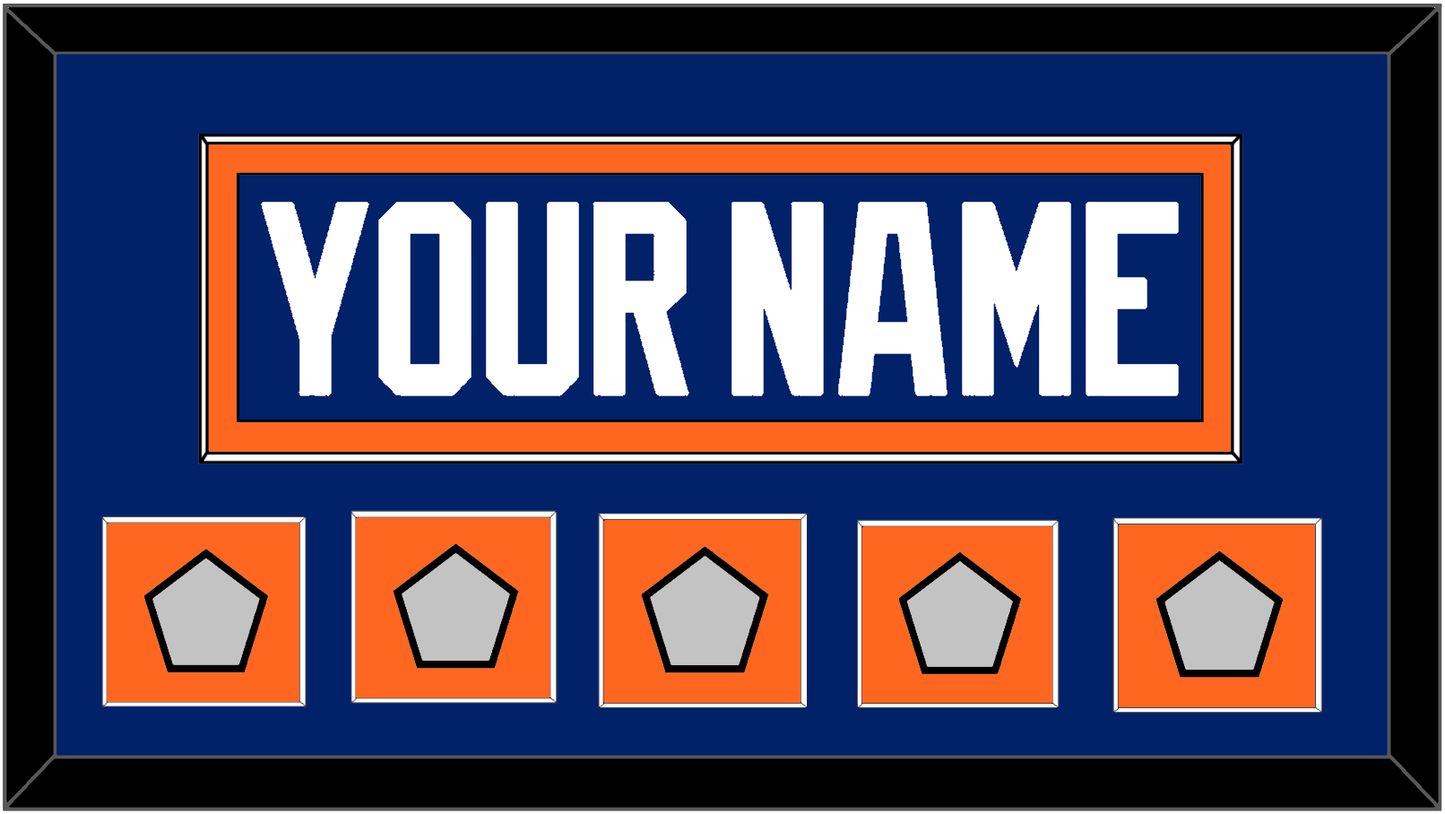 Edmonton Nameplate & 5 Stanley Cup Champions Patches - Road Blue (1981-1994) - Essential Tier 2