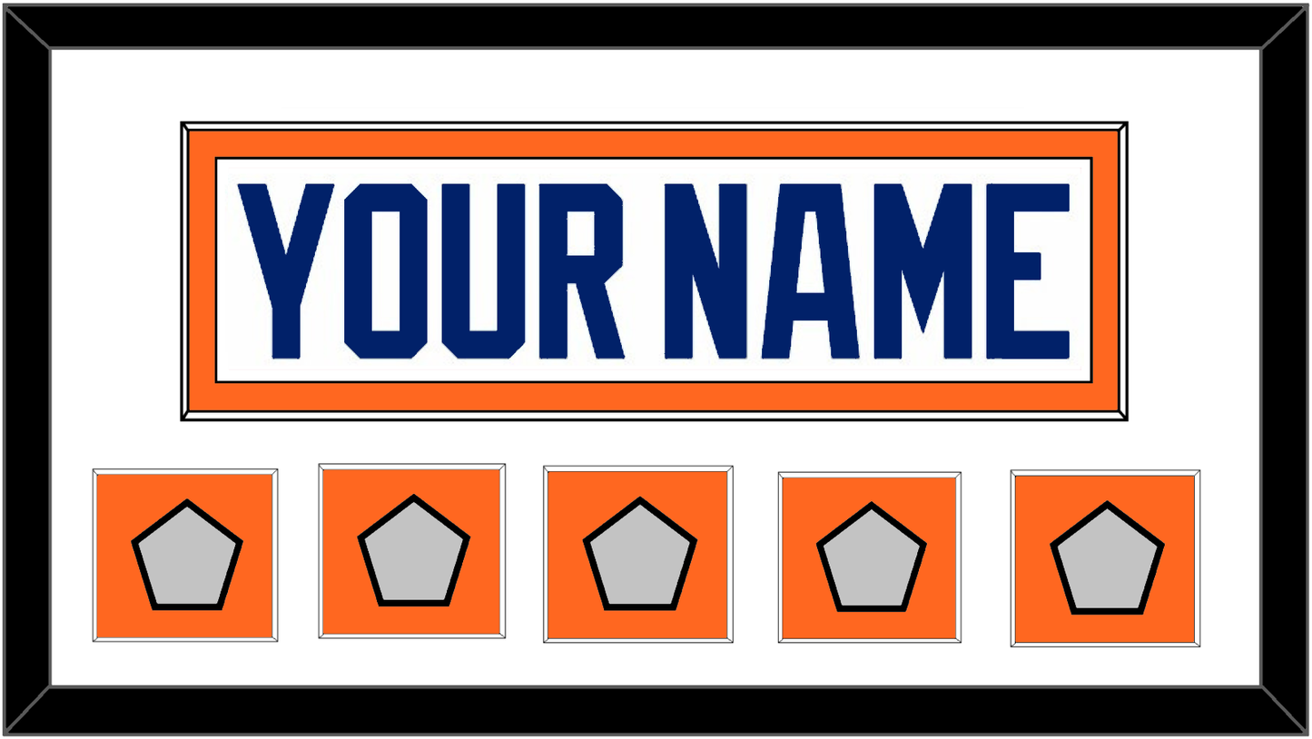 Edmonton Nameplate & 5 Stanley Cup Champions Patches - Home White (1981-1994) - Essential Tier 1