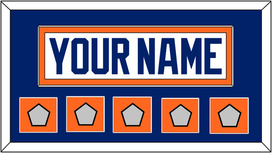 Edmonton Nameplate & 4 Stanley Cup Champions Patches - Home White (1981-1994) - Essential Tier 2