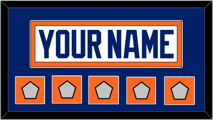 Edmonton Nameplate & 4 Stanley Cup Champions Patches - Home White (1981-1994) - Essential Tier 2