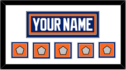 Edmonton Nameplate & 5 Stanley Cup Champions Patches - Road Blue (1981-1994) - Signature Tier 1