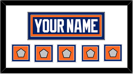 Edmonton Nameplate & 5 Stanley Cup Champions Patches - Road Blue (1981-1994) - Signature Tier 1