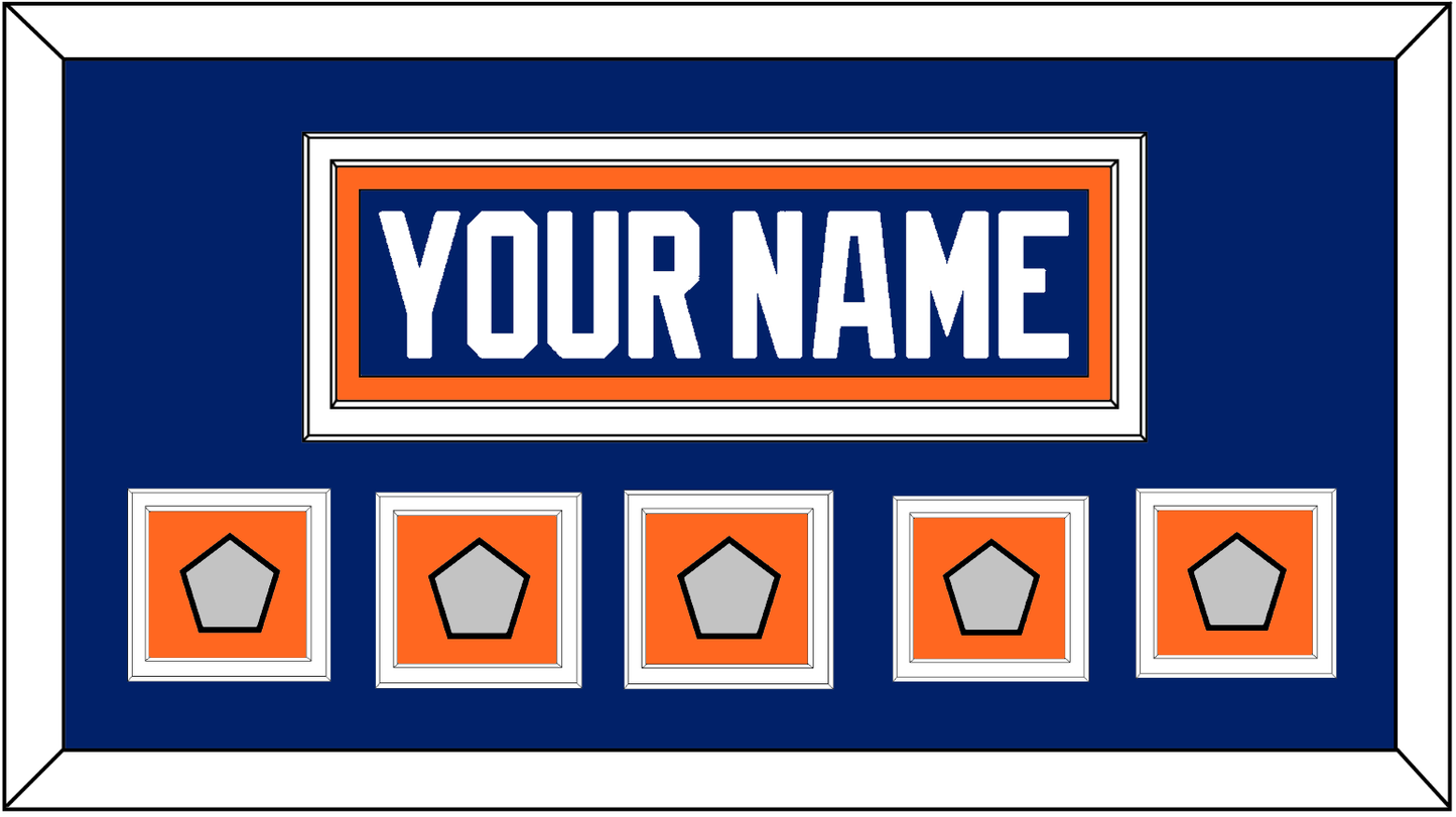 Edmonton Nameplate & 5 Stanley Cup Champions Patches - Road Blue (1981-1994) - Signature Tier 2