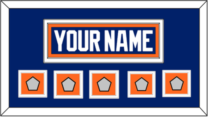 Edmonton Nameplate & 5 Stanley Cup Champions Patches - Road Blue (1981-1994) - Signature Tier 2