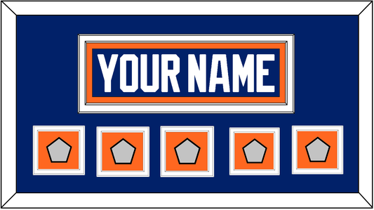 Edmonton Nameplate & 5 Stanley Cup Champions Patches - Road Blue (1981-1994) - Signature Tier 2