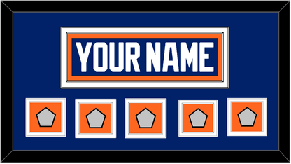 Edmonton Nameplate & 5 Stanley Cup Champions Patches - Road Blue (1981-1994) - Signature Tier 2