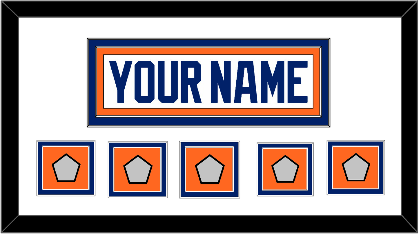 Edmonton Nameplate & 5 Stanley Cup Champions Patches - Home White (1981-1994) - Signature Tier 1