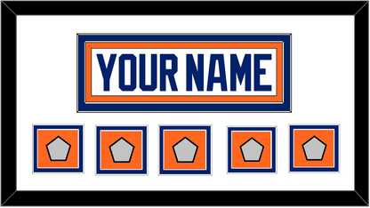Edmonton Nameplate & 5 Stanley Cup Champions Patches - Home White (1981-1994) - Signature Tier 1