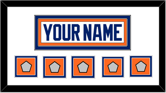 Edmonton Nameplate & 5 Stanley Cup Champions Patches - Home White (1981-1994) - Signature Tier 1