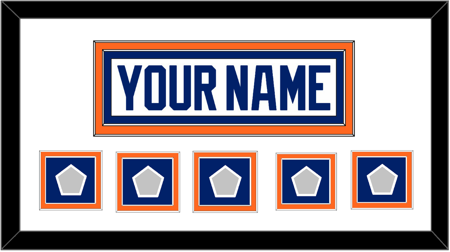 Edmonton Nameplate & 5 Stanley Cup Champions Patches - Home White (1981-1994) - Signature Tier 2
