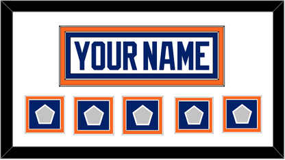 Edmonton Nameplate & 5 Stanley Cup Champions Patches - Home White (1981-1994) - Signature Tier 2