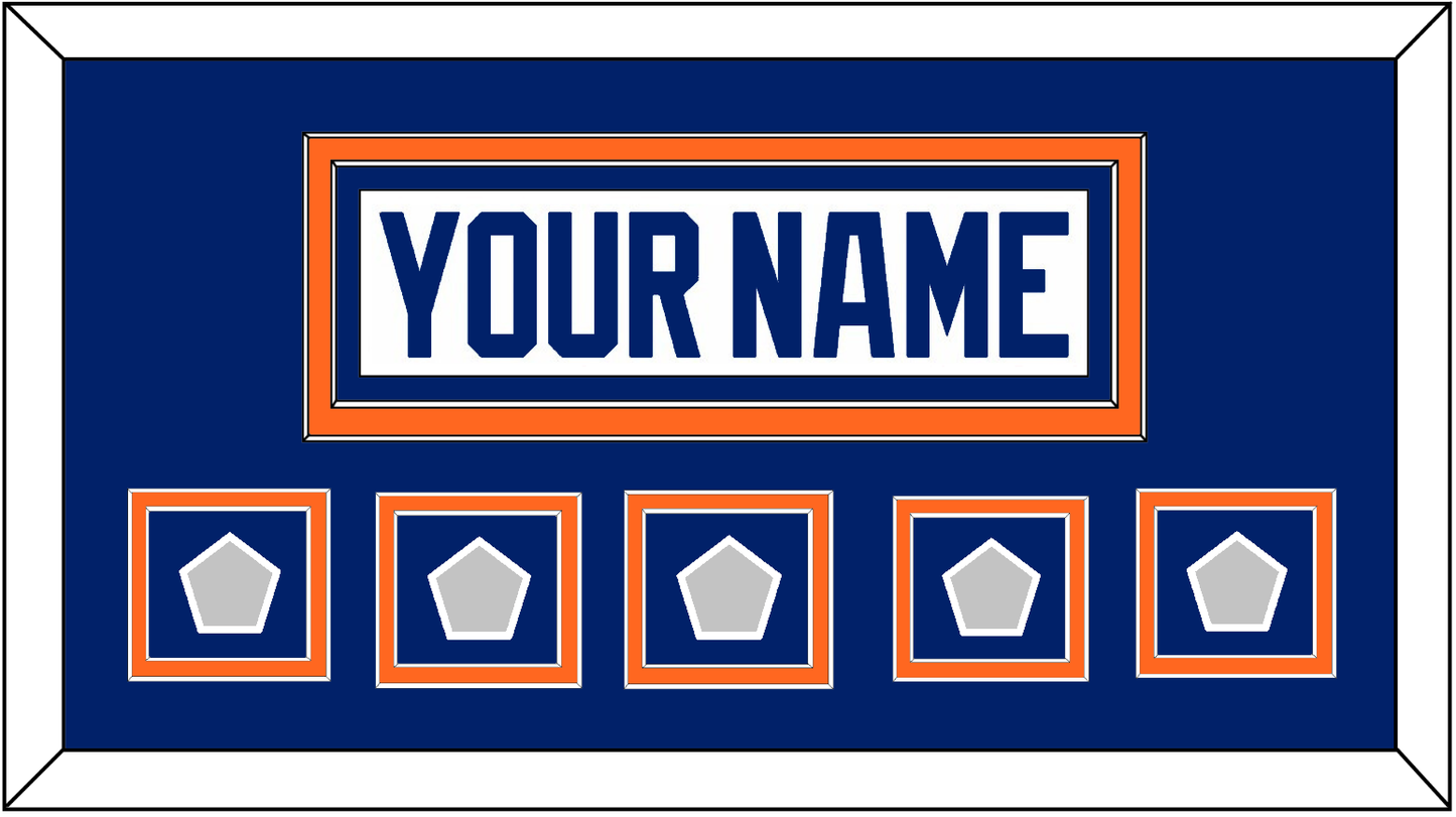 Edmonton Nameplate & 5 Stanley Cup Champions Patches - Home White (1981-1994) - Signature Tier 3