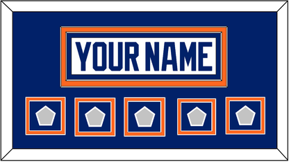 Edmonton Nameplate & 5 Stanley Cup Champions Patches - Home White (1981-1994) - Signature Tier 3