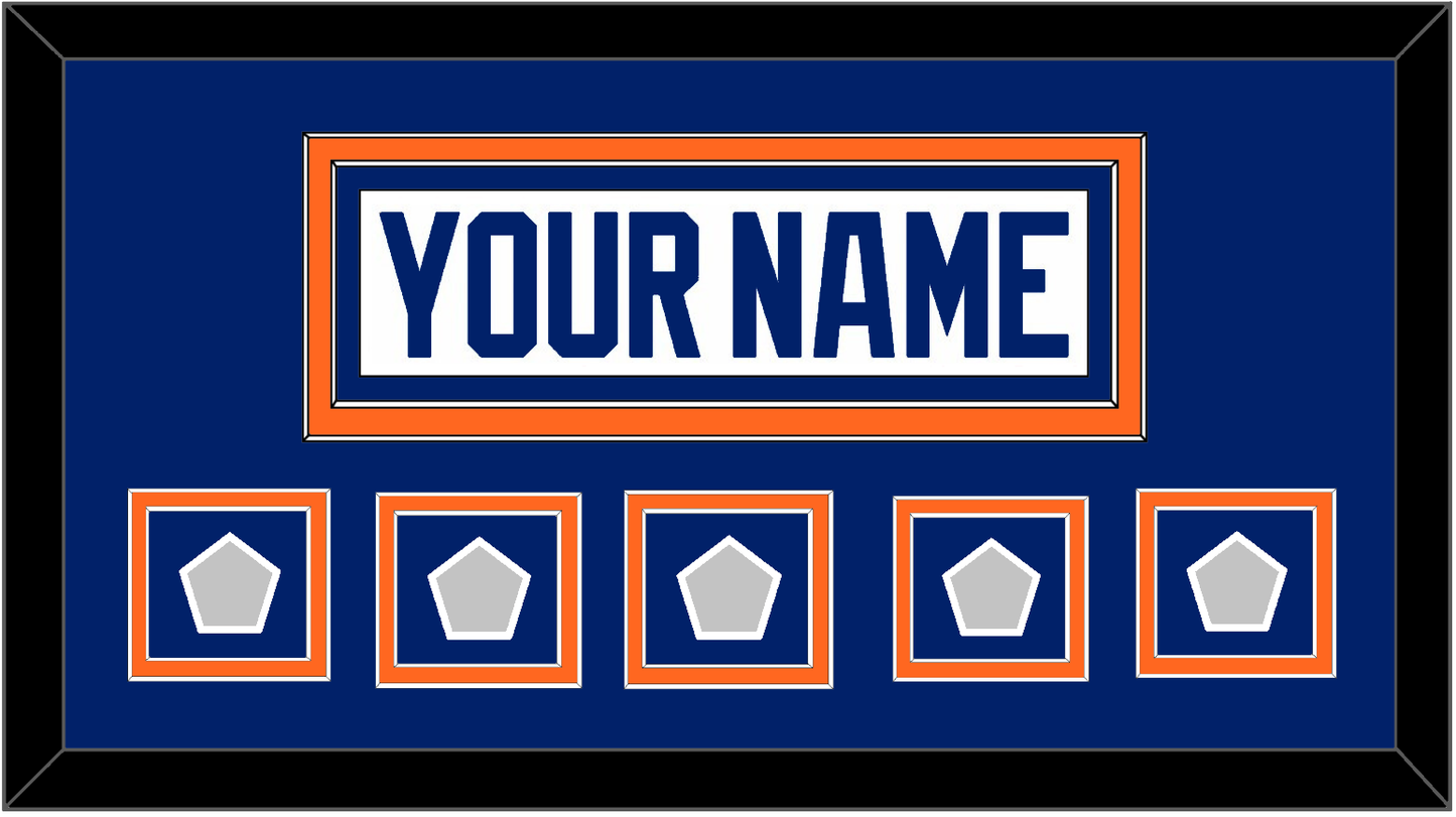 Edmonton Nameplate & 5 Stanley Cup Champions Patches - Home White (1981-1994) - Signature Tier 3