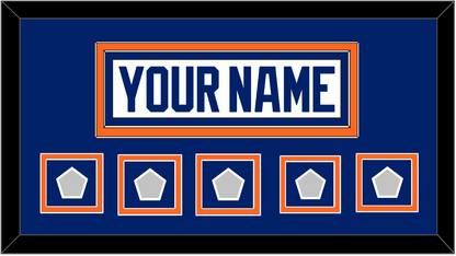 Edmonton Nameplate & 5 Stanley Cup Champions Patches - Home White (1981-1994) - Signature Tier 3