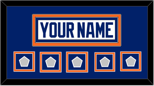 Edmonton Nameplate & 5 Stanley Cup Champions Patches - Home White (1981-1994) - Signature Tier 3