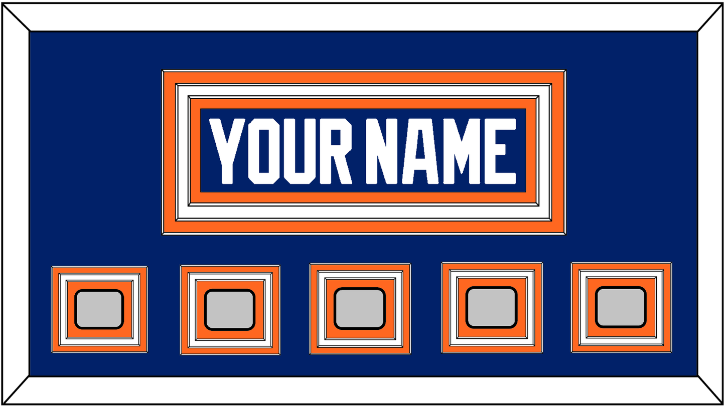 Edmonton Nameplate & 5 Stanley Cup Champions Patches - Road Blue (1981-1994) - Premier Tier 1