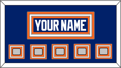 Edmonton Nameplate & 5 Stanley Cup Champions Patches - Road Blue (1981-1994) - Premier Tier 1