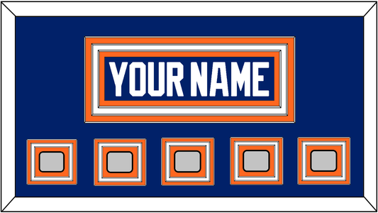 Edmonton Nameplate & 5 Stanley Cup Champions Patches - Road Blue (1981-1994) - Premier Tier 1