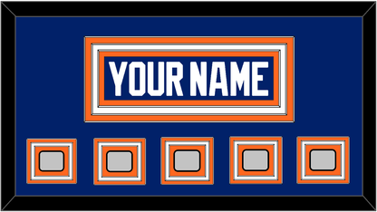 Edmonton Nameplate & 5 Stanley Cup Champions Patches - Road Blue (1981-1994) - Premier Tier 1