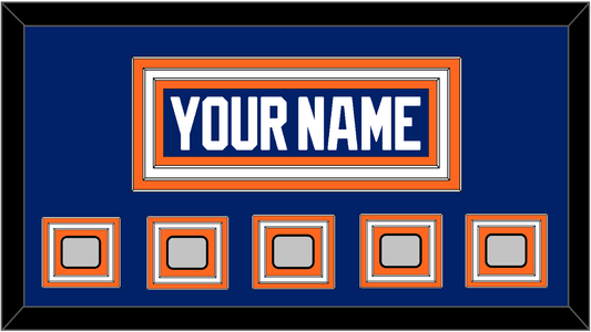 Edmonton Nameplate & 5 Stanley Cup Champions Patches - Road Blue (1981-1994) - Premier Tier 1
