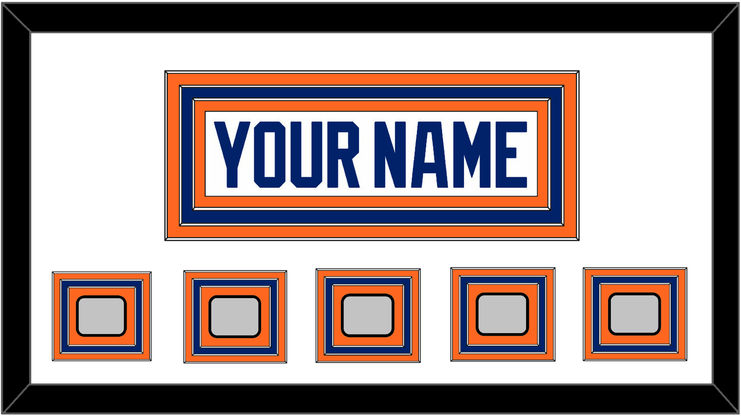 Edmonton Nameplate & 5 Stanley Cup Champions Patches - Home White (1981-1994) - Premier Tier 1