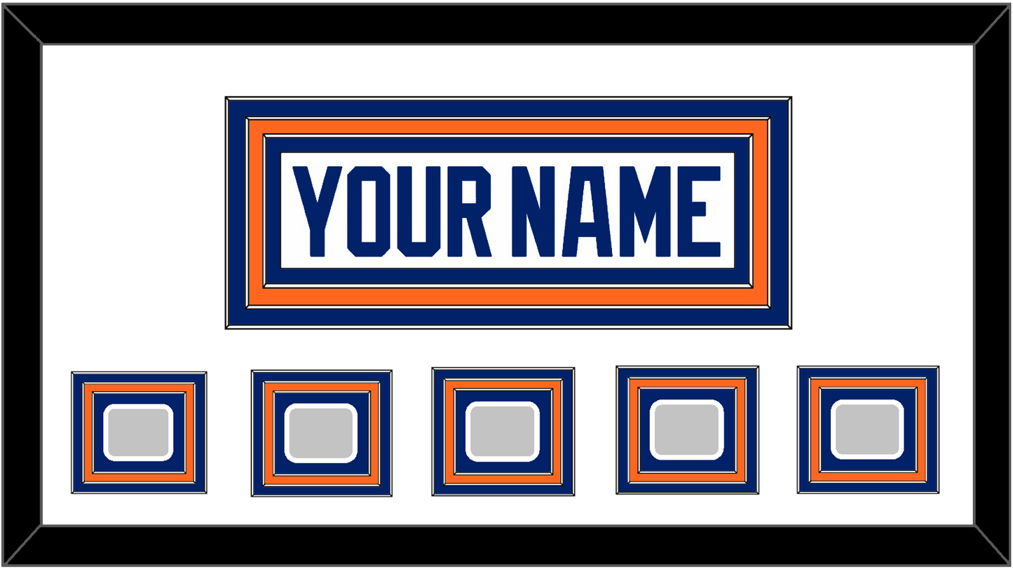 Edmonton Nameplate & 5 Stanley Cup Champions Patches - Home White (1981-1994) - Premier Tier 2