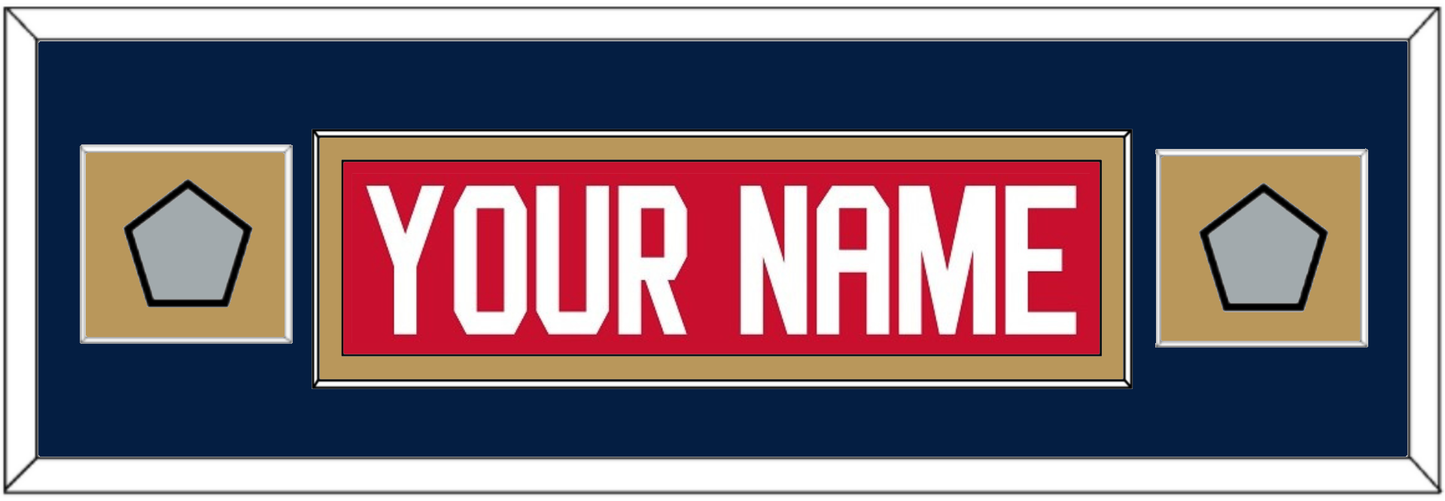 Florida Nameplate & 2 Stanley Cup Champions Patches - Home Red - Essential Tier 6