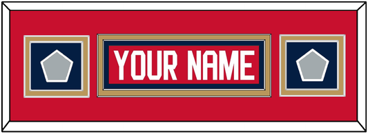 Florida Nameplate & 2 Stanley Cup Finals Patches - Home Red - Signature Tier 4