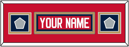 Florida Nameplate & 2 Stanley Cup Champions Patches - Home Red - Signature Tier 4