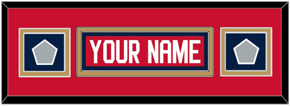 Florida Nameplate & 2 Stanley Cup Finals Patches - Home Red - Signature Tier 4