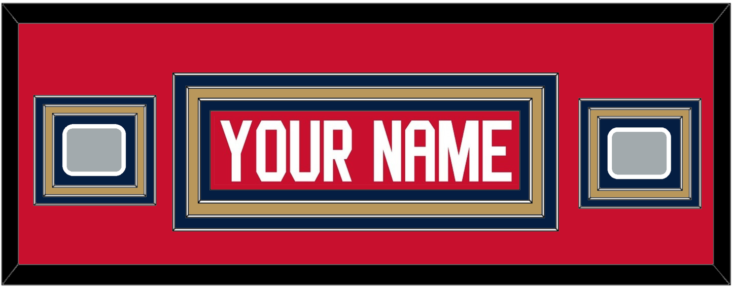 Florida Nameplate & 2 Stanley Cup Finals Patches - Home Red - Premier Tier 4