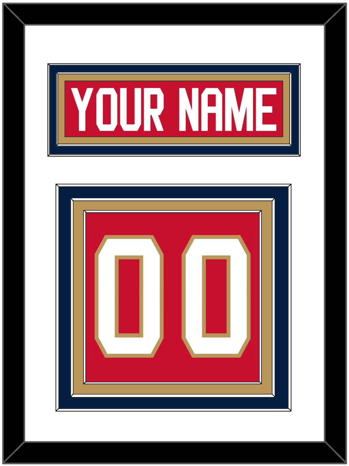Florida Nameplate & Number (Back) - Home Red - Premier Tier 1