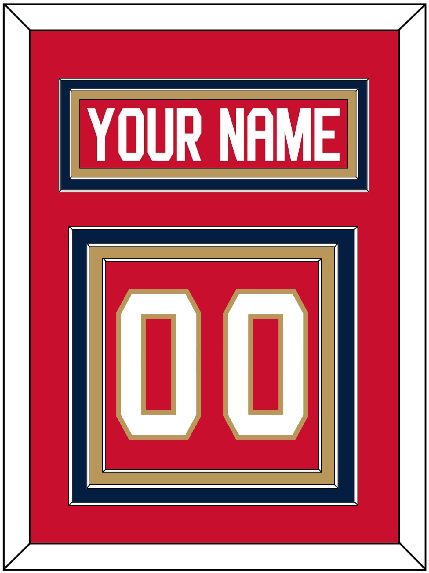 Florida Nameplate & Number (Back) - Home Red - Premier Tier 2