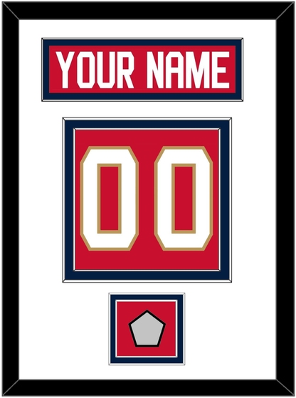 Florida Nameplate, Number (Back) & Back To Back Stanley Cup Champions Patch - Home Red - Signature Tier 1