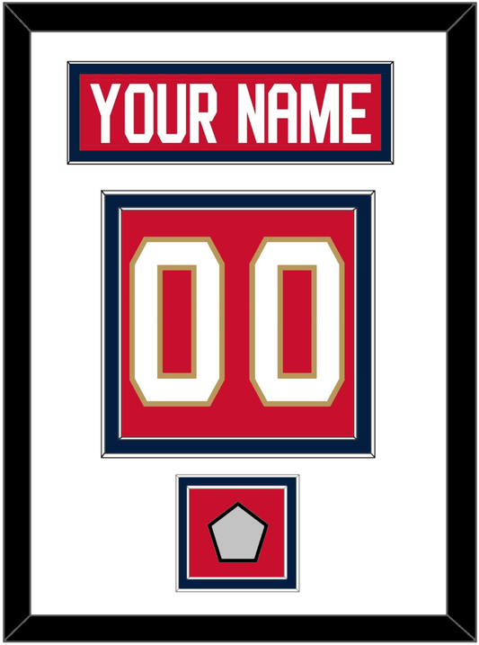 Florida Nameplate, Number (Back) & Back To Back Stanley Cup Champions Patch - Home Red - Signature Tier 1