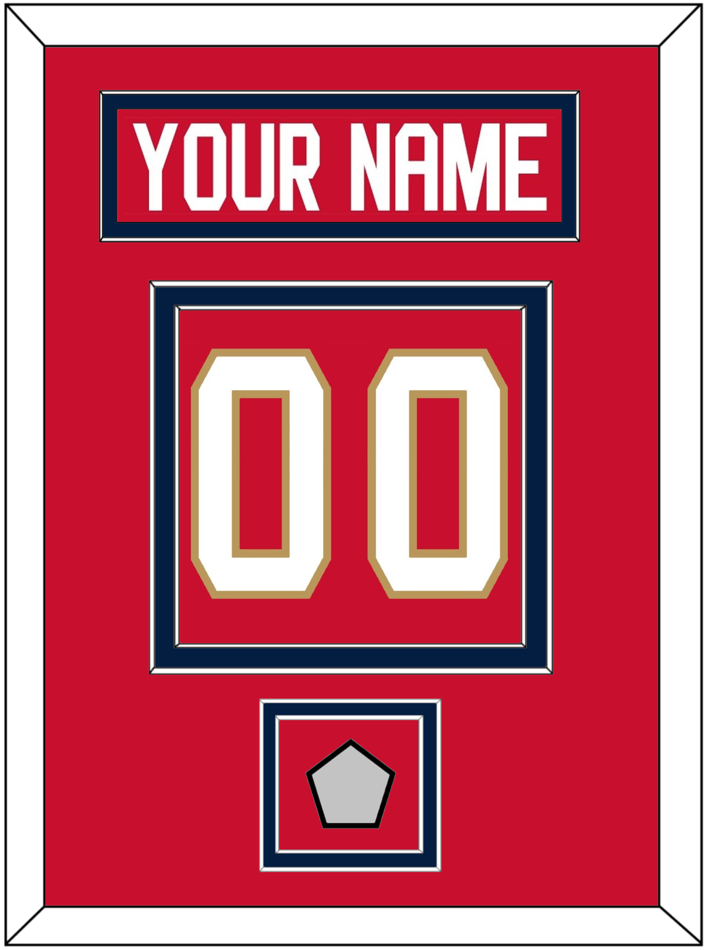 Florida Nameplate & Number (Back) With Stanley Cup Finals Patch - Home Red - Signature Tier 2