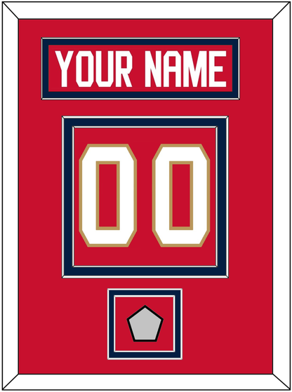 Florida Nameplate & Number (Back) With Stanley Cup Finals Patch - Home Red - Signature Tier 2