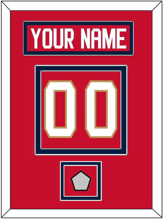 Florida Nameplate & Number (Back) With Stanley Cup Finals Patch - Home Red - Signature Tier 2