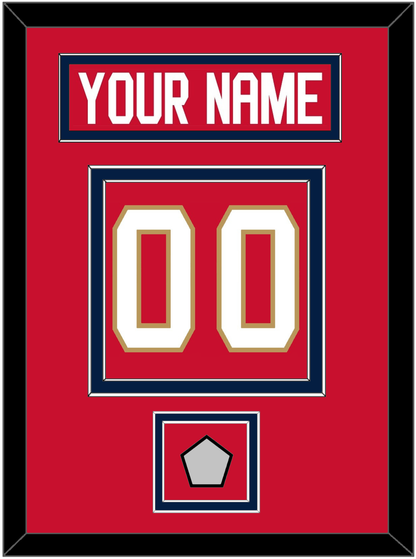 Florida Nameplate & Number (Back) With Stanley Cup Finals Patch - Home Red - Signature Tier 2