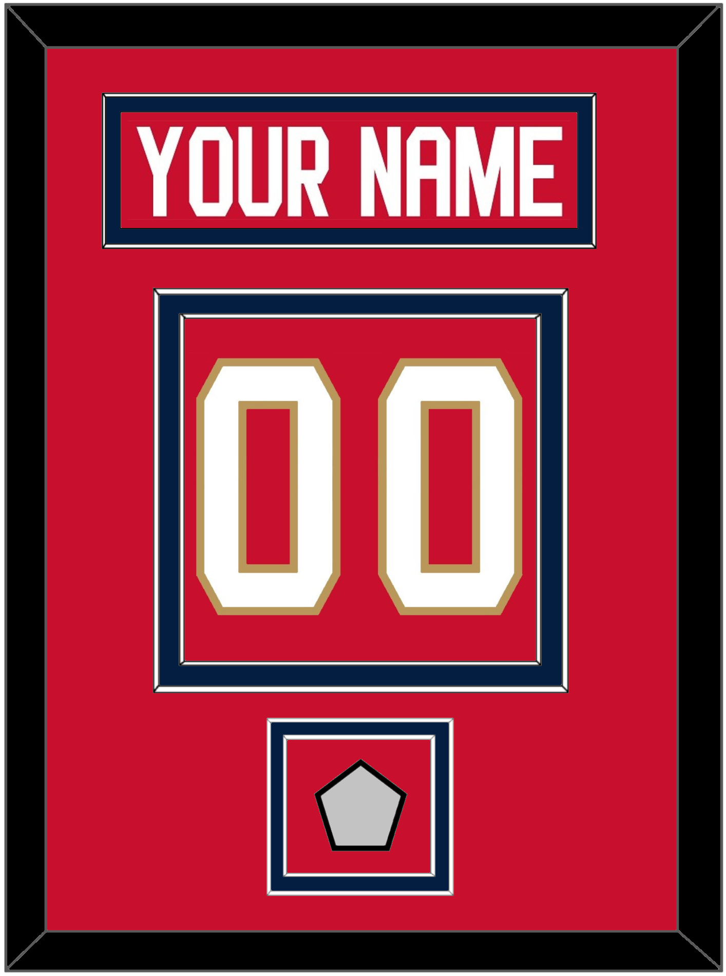 Florida Nameplate & Number (Back) With Stanley Cup Champions Patch - Home Red - Signature Tier 2