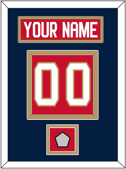 Florida Nameplate & Number (Back) With Stanley Cup Champions Patch - Home Red - Signature Tier 3