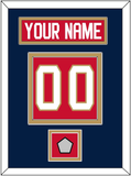 Florida Nameplate & Number (Back) With Stanley Cup Finals Patch - Home Red - Double Mat 3