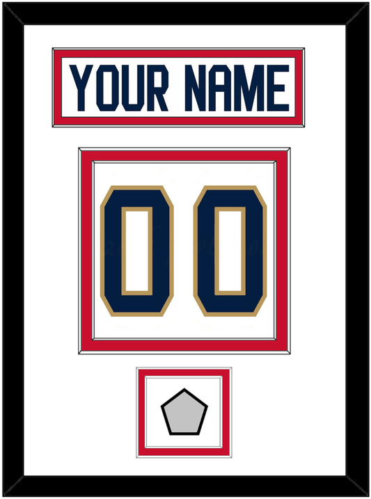 Florida Nameplate, Number (Back) & Back To Back Stanley Cup Champions Patch - Road White - Signature Tier 1