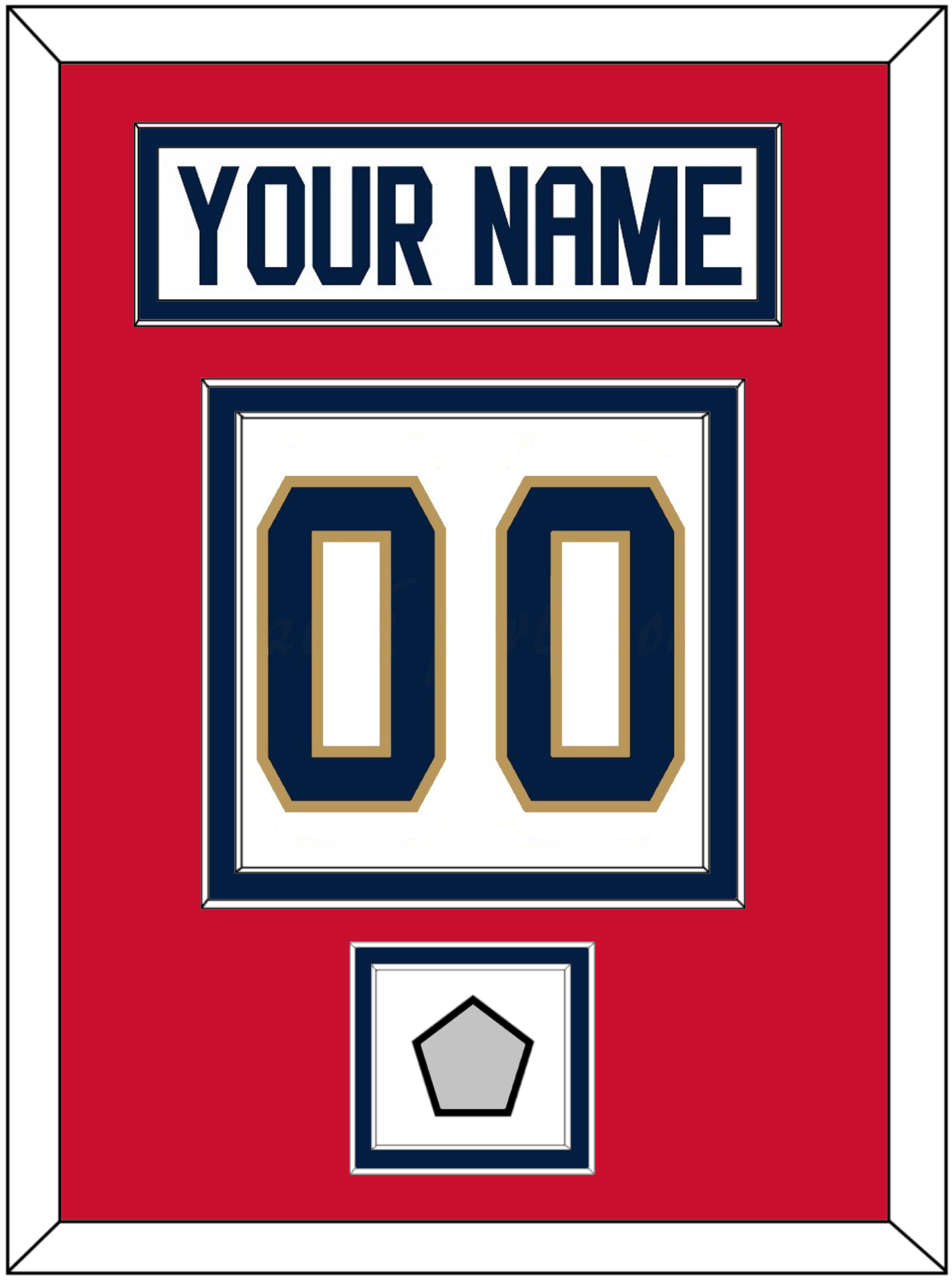 Florida Nameplate & Number (Back) With Stanley Cup Champions Patch - Road White - Signature Tier 2
