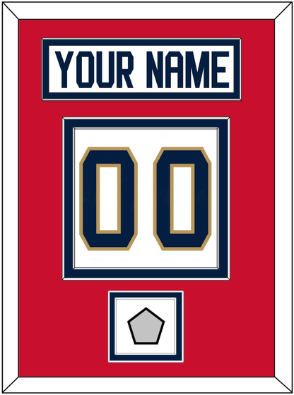 Florida Nameplate & Number (Back) With Stanley Cup Champions Patch - Road White - Signature Tier 2