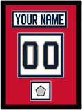 Florida Nameplate, Number (Back) & Back To Back Stanley Cup Champions Patch - Road White - Double Mat 2