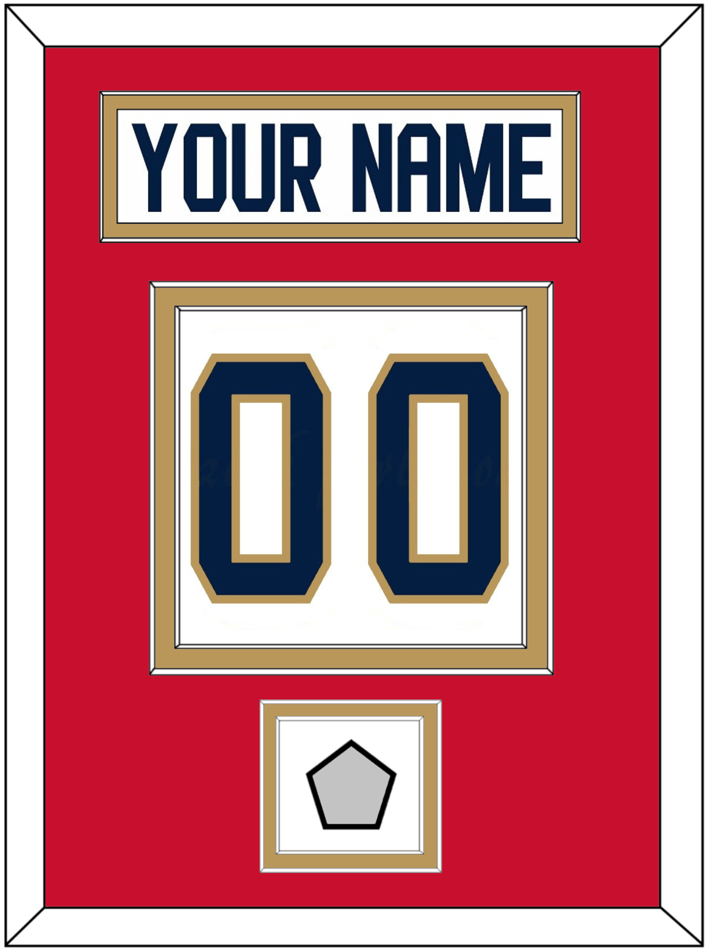 Florida Nameplate & Number (Back) With Stanley Cup Champions Patch - Road White - Signature Tier 3